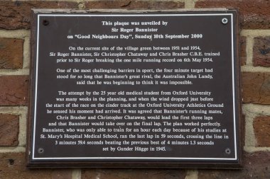 Efendim Roger Bannister plak Londra'da