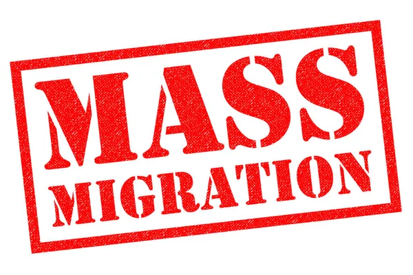 MASS MIGRATION Rubber Stamp — Stock Photo, Image