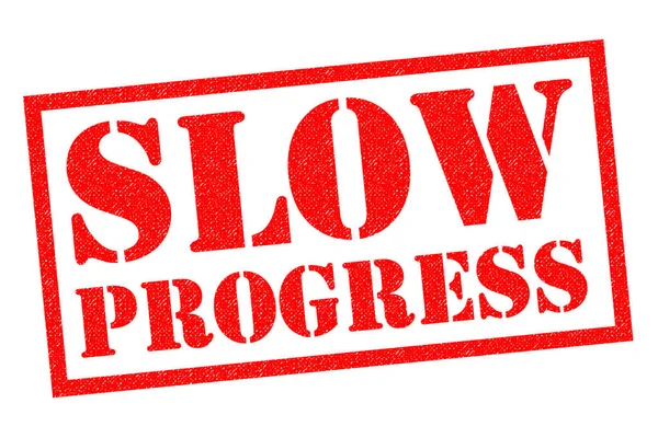 SLOW PROGRESS Perangko Karet — Stok Foto