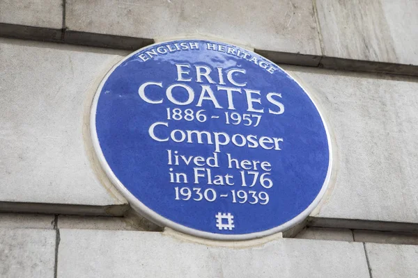 Eric Coates Blue Plaque in London — Stock Photo, Image