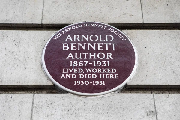 Arnold Bennett Plaque in London — Stock Photo, Image