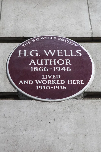 HG Wells plak Londra'da — Stok fotoğraf