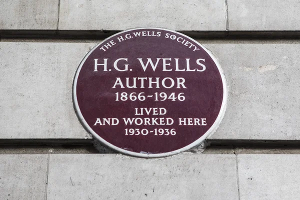 HG Wells Plaque in London — Stock Photo, Image