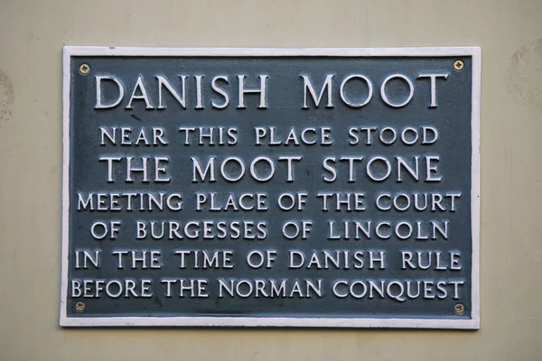 Danish Moot Plaque in Lincoln — Stock Photo, Image