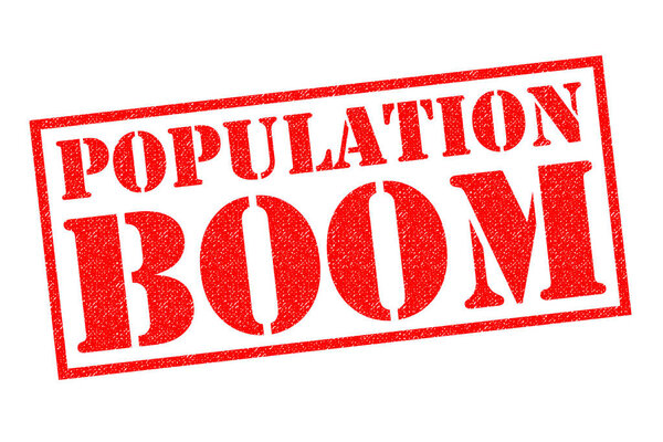 POPULATION BOOM Rubber Stamp