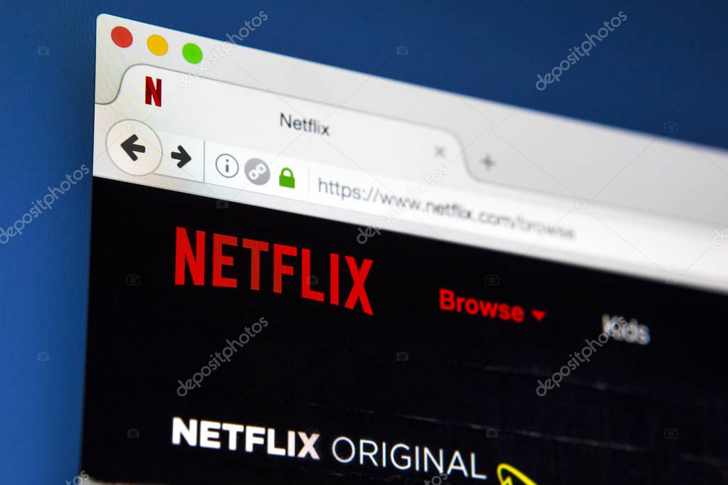 LONDON, UK - APRIL 13TH 2017: The homepage of the Netflix television and movie streaming website, on 13th April 2017.