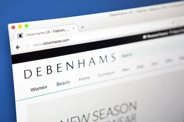 Debenhams offizielle Webseite — Stockfoto