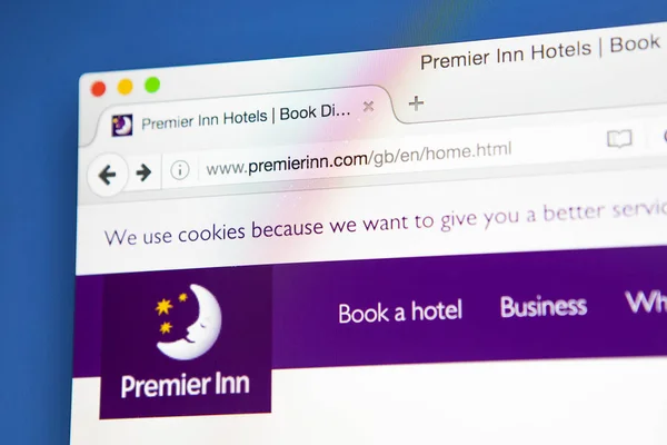 Webseite von Premier Inn — Stockfoto