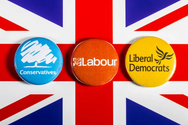 Conservatieven, Labour en de Liberal Democrats — Stockfoto