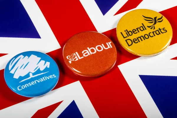 Conservatieven, Labour en de Liberal Democrats — Stockfoto