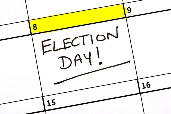 День виборів підсвічений календарем — стокове фото