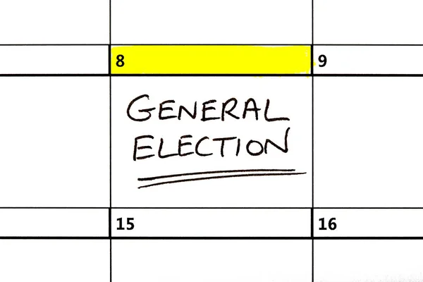 General Election Date Highlighted on a Calendar