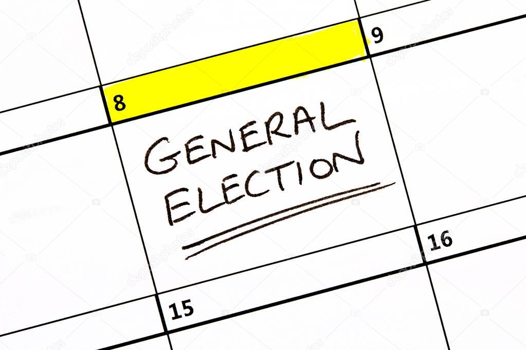 General Election Date on a Calendar