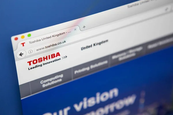 Toshiba officiële Website — Stockfoto