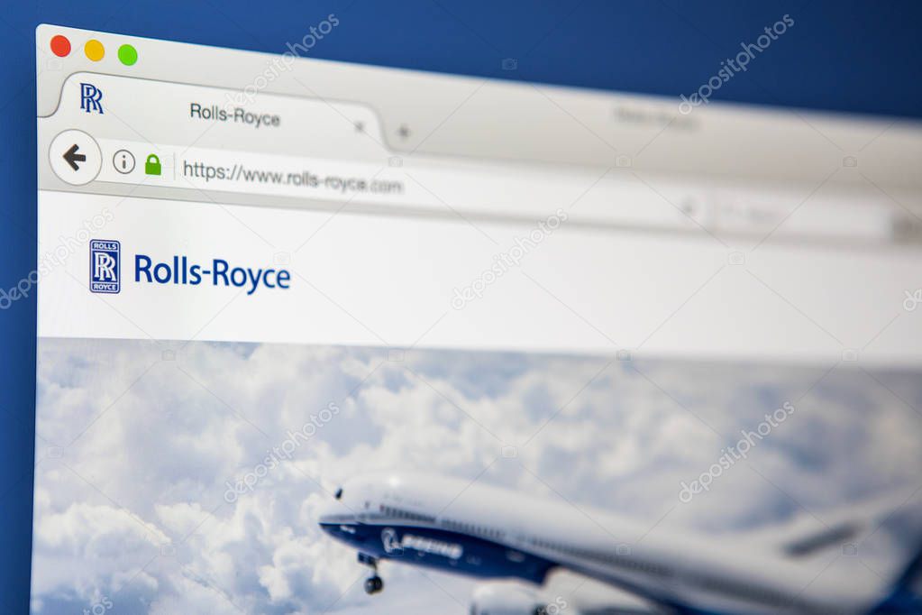 LONDON, UK - APRIL 27TH 2017: The homepage of the official website for Rolls Royce, the luxury car and aero engine manufacturing business, on 27th April 2017.