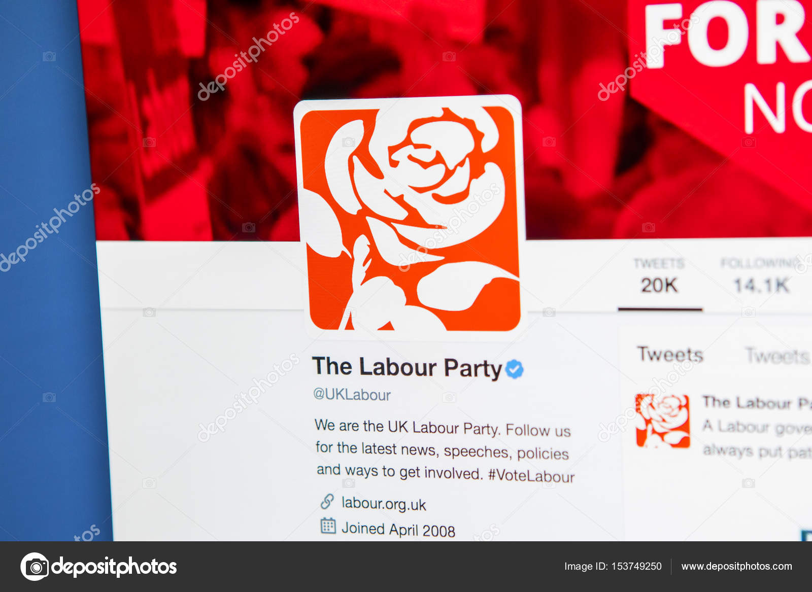 英国労働党 Twitter ページ — ストック編集用写真©chrisdorney#153749250