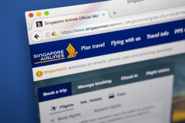 Singapur hava yolları Web sitesi