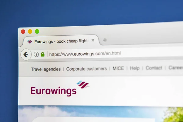 Eurowings officiella hemsida — Stockfoto
