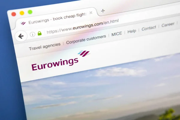 Eurowings officiella hemsida — Stockfoto