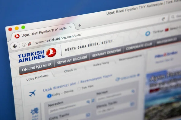 Turkish Airlines Website — Stock Photo, Image