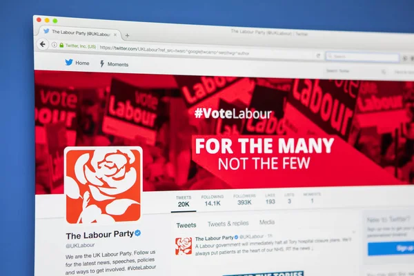 İngiltere'de İşçi Partisi heyecan sayfa — Stok fotoğraf