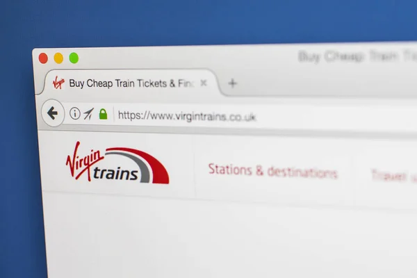 Virgin Trains Website — Stock Photo, Image