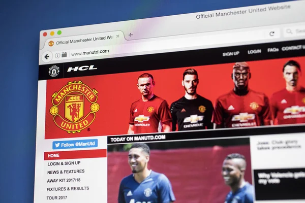 Website von Manchester United Fc — Stockfoto
