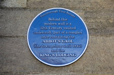 Abbots Gaol ve plak Peterborough lojman krallar