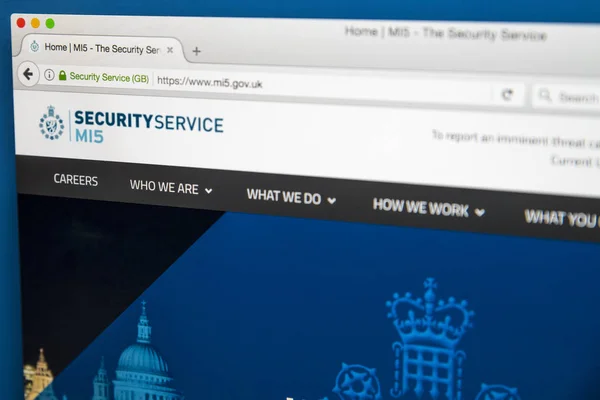 Mi5 はセキュリティ サービスのウェブサイト — ストック写真