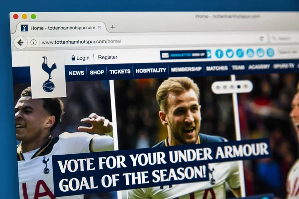 Webseite Tottenham Hotspur fc — Stockfoto