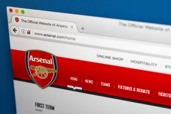 Arsenal fc-Webseite — Stockfoto