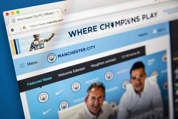 Webseite Manchester City fc — Stockfoto