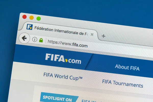 Offizielle Webseite der FIFA — Stockfoto