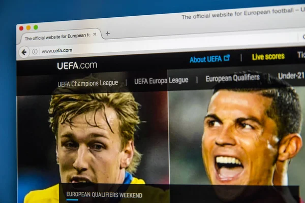 Offizielle Website der uefa — Stockfoto