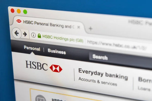 Sitio web oficial de HSBC — Foto de Stock