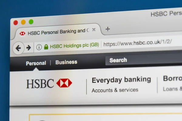 Sitio web oficial de HSBC — Foto de Stock