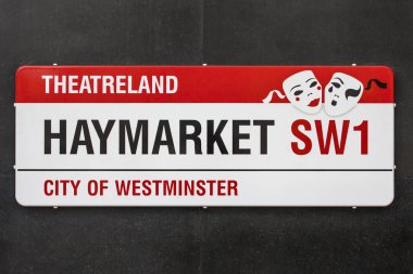 Londra'daki Haymarket sokak işareti