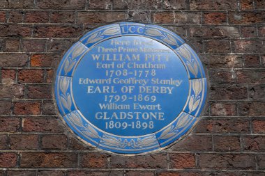 Three Prime Ministers Blue Plaque in London clipart