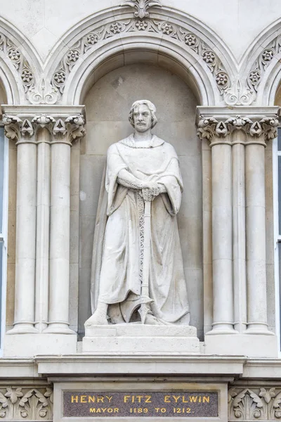 Henryk Fitz Eylwin posąg w Londynie — Zdjęcie stockowe