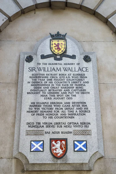Sir William Wallace Plaque di London — Stok Foto