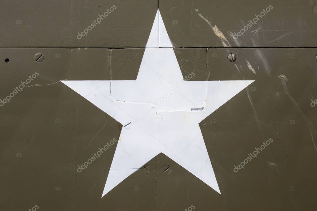 American Star on a Military Vehicle