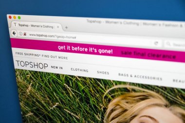 Topshop perakende Web sitesi