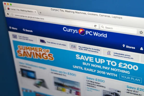 Сайт компании Currys PC World — стоковое фото