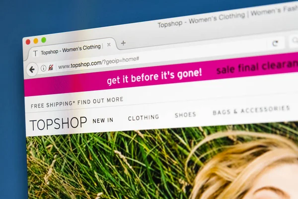 Topshop perakende Web sitesi