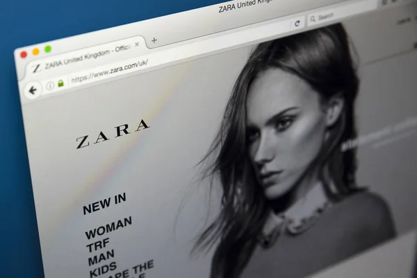 Zara Sitio web minorista — Foto de Stock