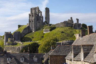 Corfe castle Dorset'deki / daki