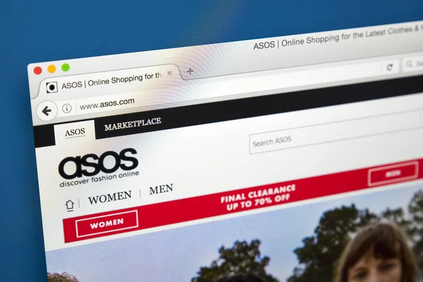 Website van ASOS detailhandel — Stockfoto