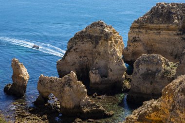 Ponta da Piedade Lagos, Portekiz güzel görünümünden.