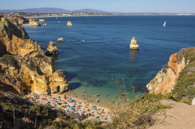 Lagos, Portekiz Camilo güzel Praia bir görünümü var. Meia Praia olabilir be uzaktan gördüm.