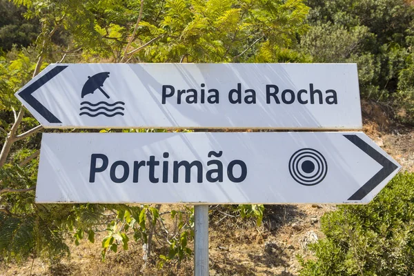 Praia da Rocha e Sinais de Portimão — Fotografia de Stock